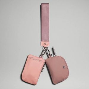 NWOT Lululemon Dual Pouch Wristlet Pink Pastel/Twilight Rose